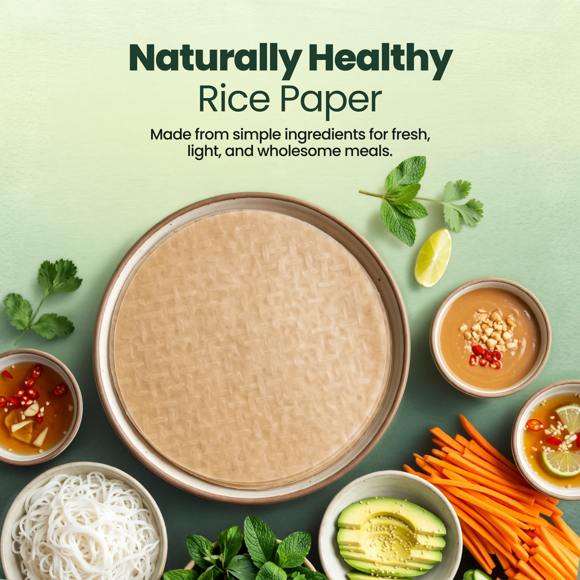 Brown Rice Paper Wrappers 6.2 Inch Small photo 3