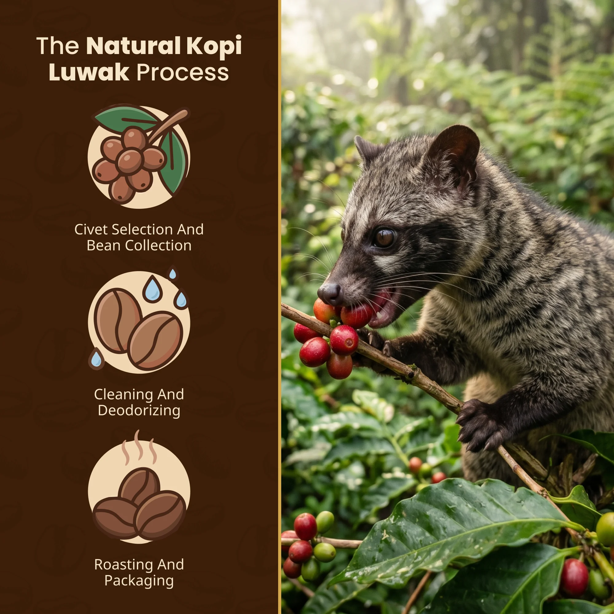 Specialty Roasted Kopi Luwak Coffee Black Bag 16oz photo 6