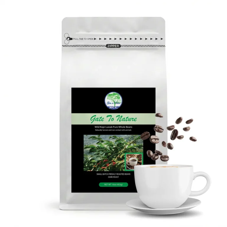 Wild Kopi Luwak Dark Roast Coffee Beans 16oz White Bag