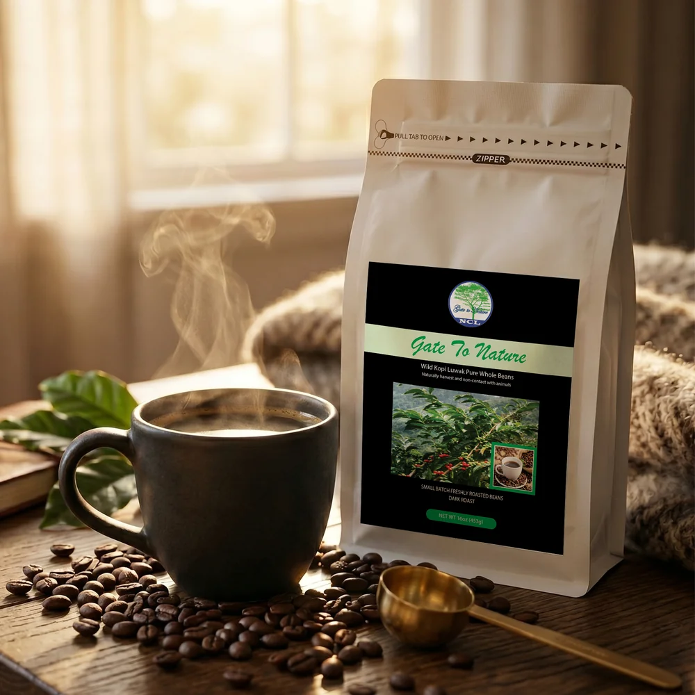 Wild Kopi Luwak Dark Roast Coffee Beans 16oz White Bag photo 3