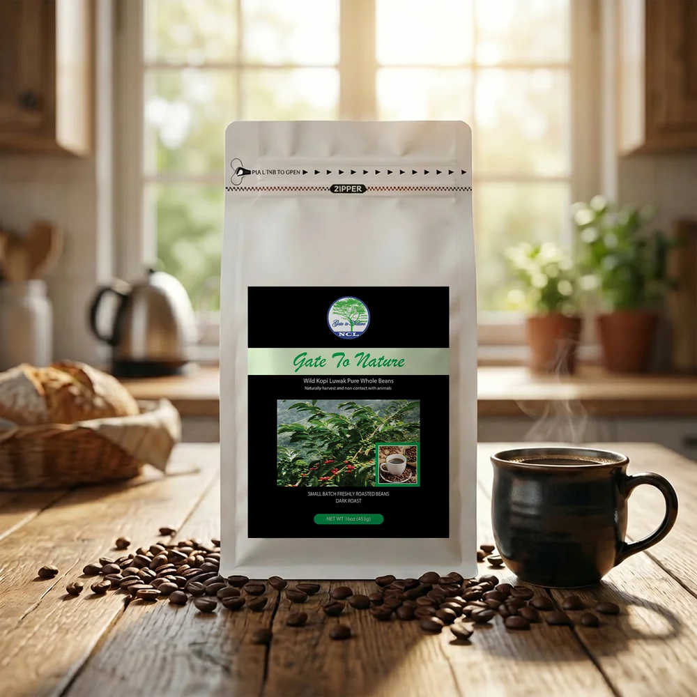 Wild Kopi Luwak Dark Roast Coffee Beans 16oz White Bag photo 2