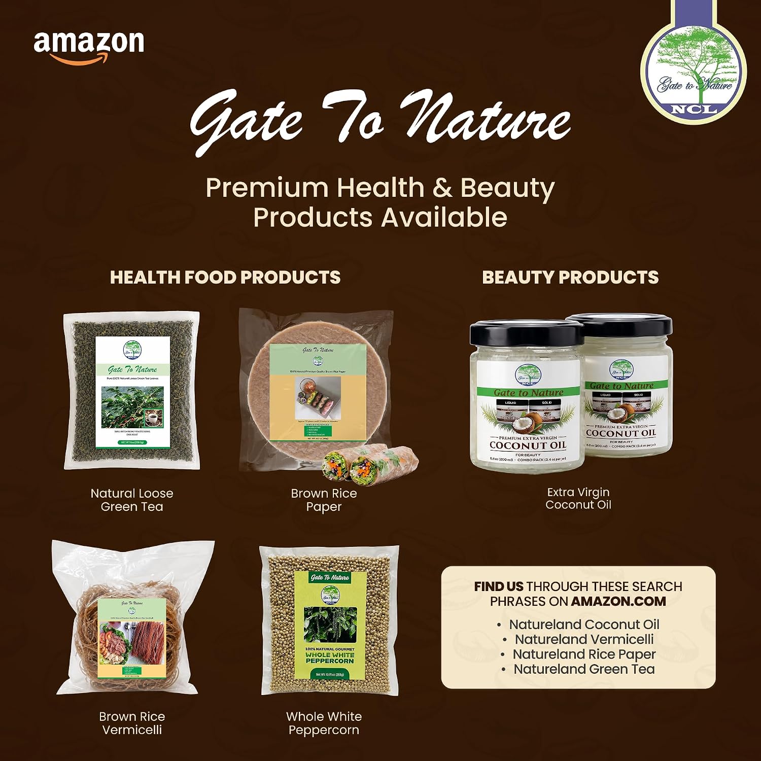 Gate To Nature Amazon search phrases product graphic